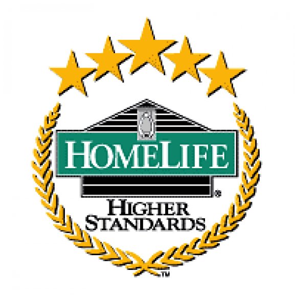 The HomeLife Higher Standards logo appears with gold stars and laurel branches around a green banner and house emblem.